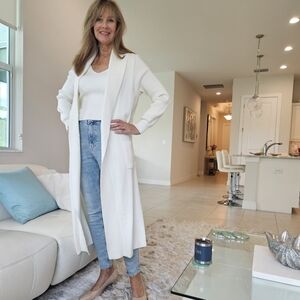 NWOT Lascana Cream Sweater Vest And Matching Coat